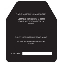 Plaque balistique NIJ IV – Stand Alone – Céramique + PE – 25×30 cm