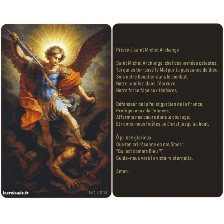 Carte de prière Saint Michel Archange