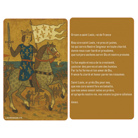 Carte de prière Saint Louis