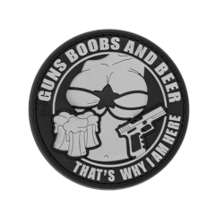 Patch JTG Guns Boobs and Beer en PVC 3D